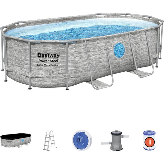 Bestway Oval Pool Set 4,27x2,50x1,00 m Blau