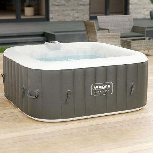 Arebos Spa Pool Aufblasbar 4 Personen 154x154 cm Quadratisch