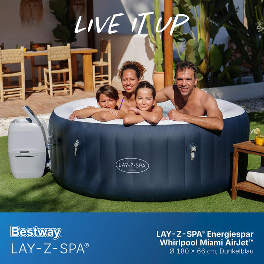 Bestway Lay-Z-SPA Miami AirJet Whirlpool Ø 180x66 cm Dunkelblau