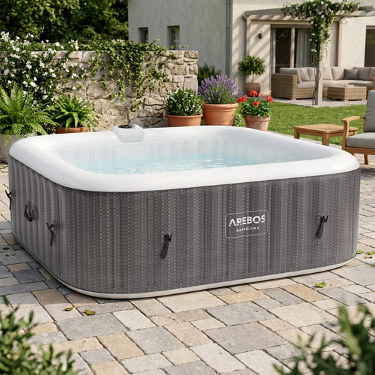 Arebos Spa Whirlpool In-Outdoor 6 Personen 185x185 cm